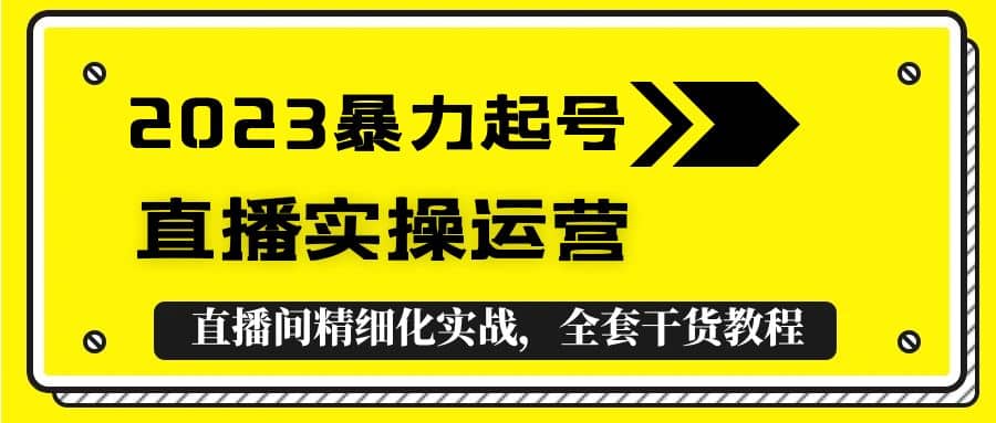 2023暴力起号+直播实操运营,全套直播间精细化实战,全套干货教程