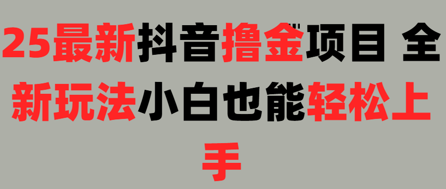 25最新抖音直播撸金项目,小白也能轻松上手!