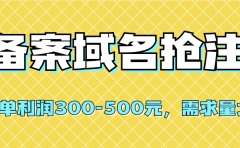 【全网首发】备案域名抢注,一单利润300-500元,需求量大