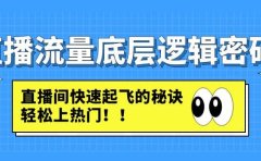 直播流量底层逻辑密码：直播间快速起飞的秘诀，轻松上热门