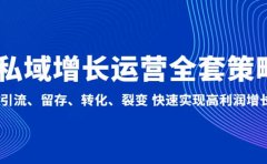 私域增长运营全套策略:引流、留存、转化、裂变 快速实现高利润增长
