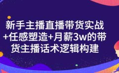 新手主播直播带货实战+信任感塑造+月薪3w的带货主播话术逻辑构建