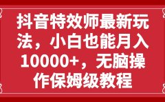 抖音特效师最新玩法,小白也能月入10000+,无脑操作保姆级教程