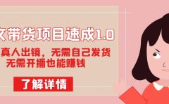 图文带货项目速成1.0:无需真人出镜,无需自己发货,无需开播也能赚钱!