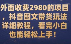外面收费2980的项目,抖音图文带货玩法详细教程,看完小白也能轻松上手!