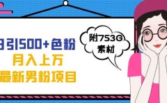 日引500+色粉轻松月入上万九月份最新男粉项目(附753G素材)