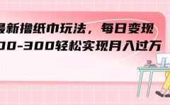 最新撸纸巾玩法,每日变现 200-300轻松实现月入过万