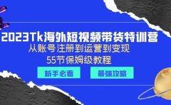 2023Tk海外-短视频带货特训营:从账号注册到运营到变现-55节保姆级教程