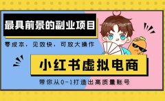 小红书蓝海大市场虚拟电商项目,手把手带你打造出高质量红薯账号