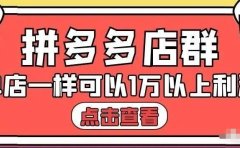 拼多多店群单店一样可以产出1万5以上利润【付费文章】