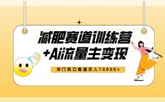 全新减肥赛道AI流量主+训练营变现玩法教程,小白轻松上手,月入10000+
