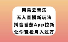 网易云音乐无人直播新玩法,抖音番茄APP拉新,让你轻松月入过万