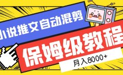 小说推文混剪保姆级教程,一个月8000+
