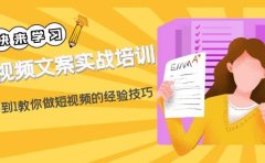短视频文案实战培训:从0到1教你做短视频的经验技巧(19节课)
