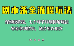 适合所有朋友的剧本杀全流程玩法,虚拟资源单天200-500收溢!