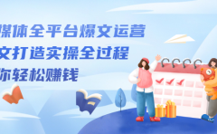 自媒体全平台爆文运营，爆文打造实操全过程【视频课程】