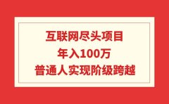 互联网尽头项目:年入100W,普通人实现阶级跨越