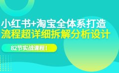 小红书+淘宝·全体系打造，流程超详细拆解分析设计，82节实战课程