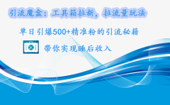 引流魔盒：工具箱拉新，拉流量玩法，单日引爆500+精准粉的引流秘籍，带你实现睡后收入