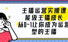 主播运营实操课，能级-主播成长，从0-1让你成为运营型的主播