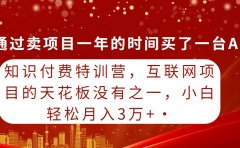 知识付费特训营,互联网项目的天花板,没有之一,小白轻轻松松月入三万+