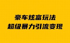 豪车炫富独家玩法,暴力引流多重变现,手把手教学