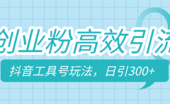 创业粉高效引流,抖音工具号玩法,日引300+,不要成为学习高手,要成为实战高手