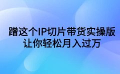 蹭这个IP切片带货实操版,让你轻松月入过万(教程+素材)