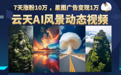 云天AI风景动图视频制作,7天涨粉10万 ,星图广告变现1万