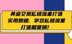 美业文案私域流量打造实用教程:学会私域流量打造和营销