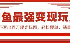 闲鱼最强变现玩法:小技巧写出百万曝光标题,轻松爆单,销量倍增