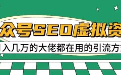 公众号SEO虚拟资料,操作简单,日入500+,可批量操作【揭秘】