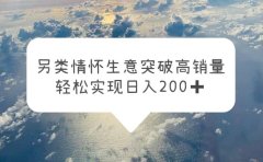 另类情怀信息差生意,突破高销量,轻松实现日入200+