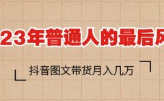 2023普通人的最后风口,抖音图文带货月入几万+