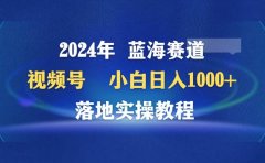 2024年蓝海赛道 视频号 小白日入1000+ 落地实操教程