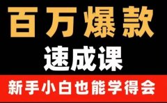 百万爆款速成课：用数据思维做爆款，小白也能从0-1打造百万播放视频