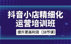 抖音小店-精细化运营培训班，提升更高利润（38节课）