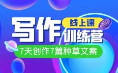 线上创作写作训练营，7天创作7篇种草文案（7节直播课）
