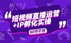 短视频直播运营+IP孵化实战：80节干货实操分享