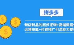 2022拼多多：新店新品的起步逻辑+高端数据化运营技能+付费推广引流能力提升