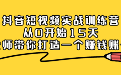 抖音短视频实战训练营,从0开始15天老师带你打造一个赚钱账号