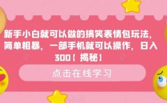 新手小白就可以做的搞笑表情包玩法,简单粗暴,一部手机就可以操作,日入300【揭秘】