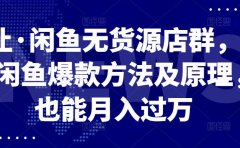 卓让·闲鱼无货源店群，掌握闲鱼爆款方法及原理，也能月入过万