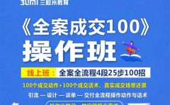 《全案成交100》全案全流程4段25步100招，操作班