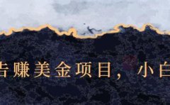 点击广告赚美金项目，小白可操作【视频课程】