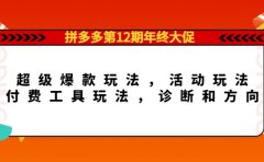 拼多多第12期年终大促：超级爆款玩法，活动玩法，付费工具玩法，诊断和方向