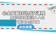 《心金文案自动成交课程》 教你写出既能深入人心、又能吸金的文案