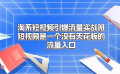 淘系短视频引爆流量实战班,短视频是一个没有天花板的流量入口