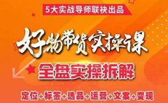 抖音好物带货实操课，全盘拆解抖音好物带货号全套流程打法