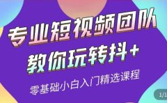 专业短视频团队教你玩转抖+0基础小白入门精选课程（价值399元）